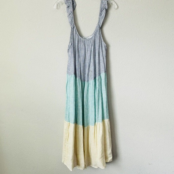 Rails Capri Mixed Stripe Rainbow Color Block Boho Midi Dress - Picture 2 of 5